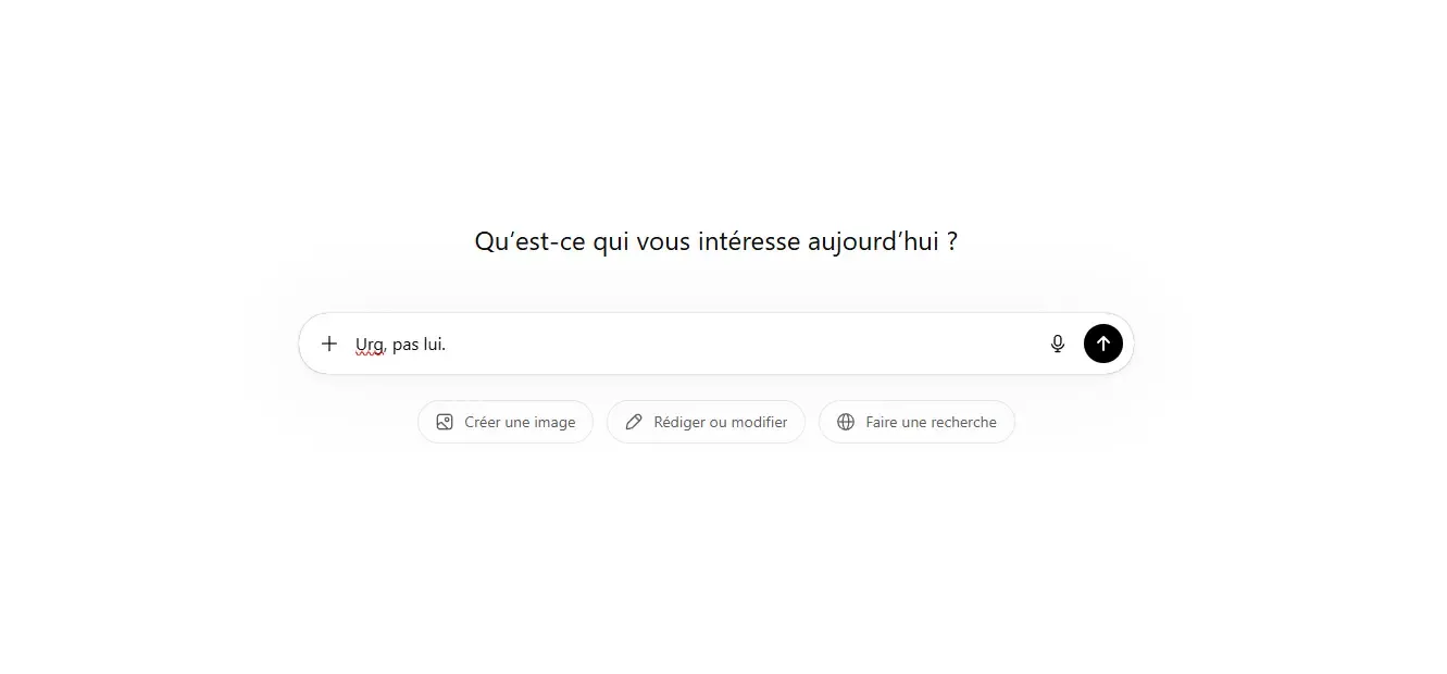 Page d'accueil de ChatGPT